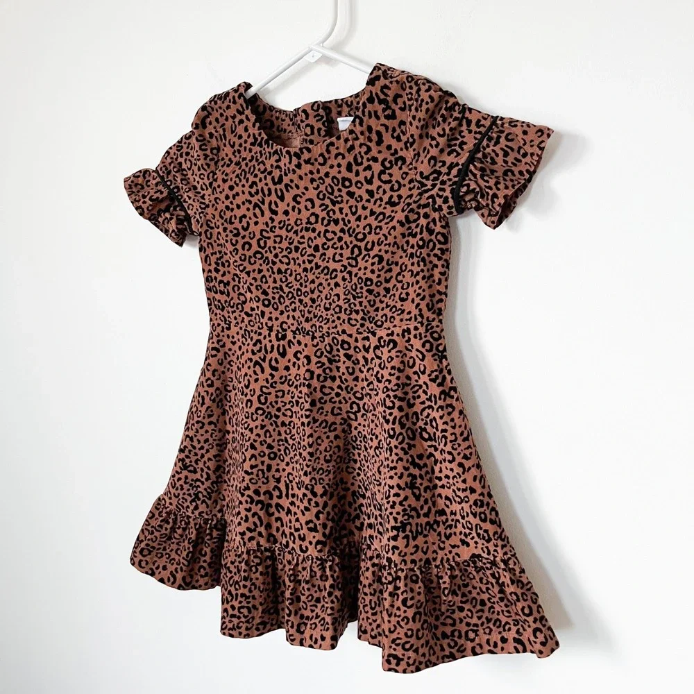 Gap Kids Leopard Print Corduroy Dress Girls Small